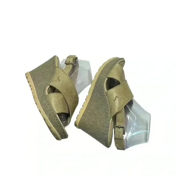 B.O.C. GREY WEDGE WOMEN’S SLINGBACK SANDALS•SIZE 9•GENUINE LEATHER• - Picture 4 of 16